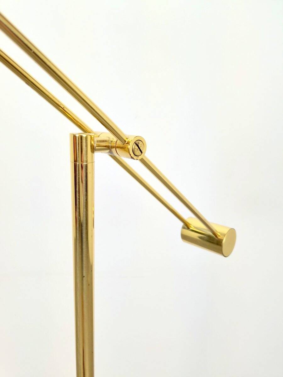 Brass Balance Reading Floor Lamp from Sölken Leuchten, 1980s