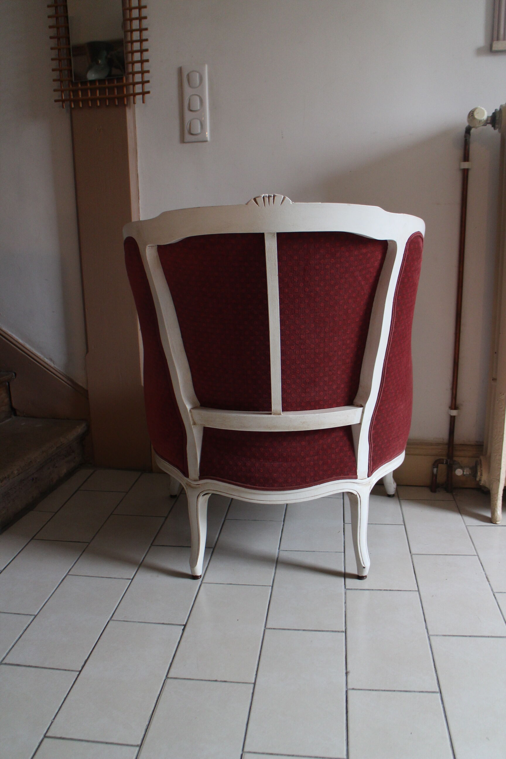 Louis XV style armchair patinated white