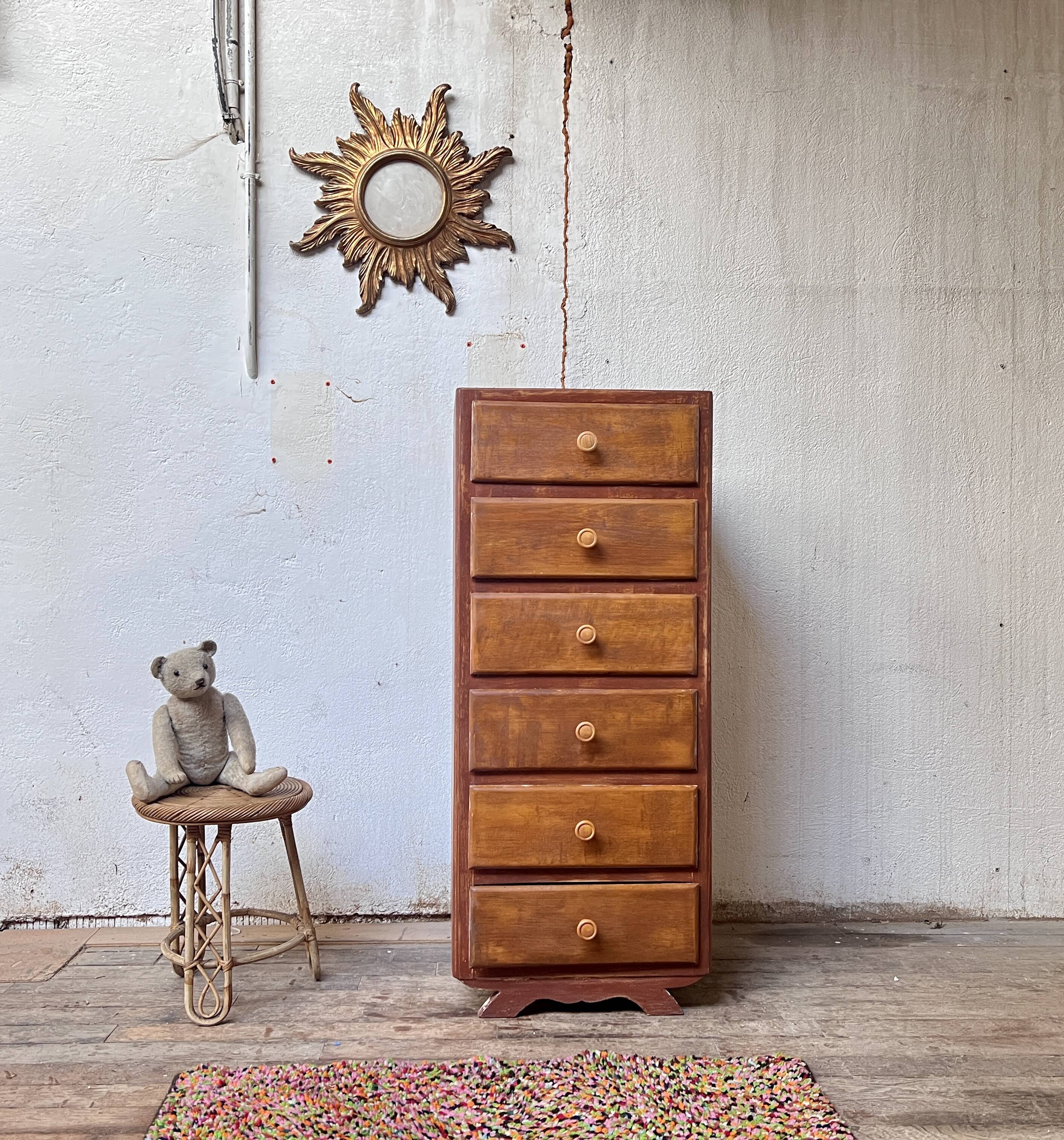 Commode semainier chiffonnier vintage 1950