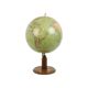Vintage globe with compass on oak base from the 1940s