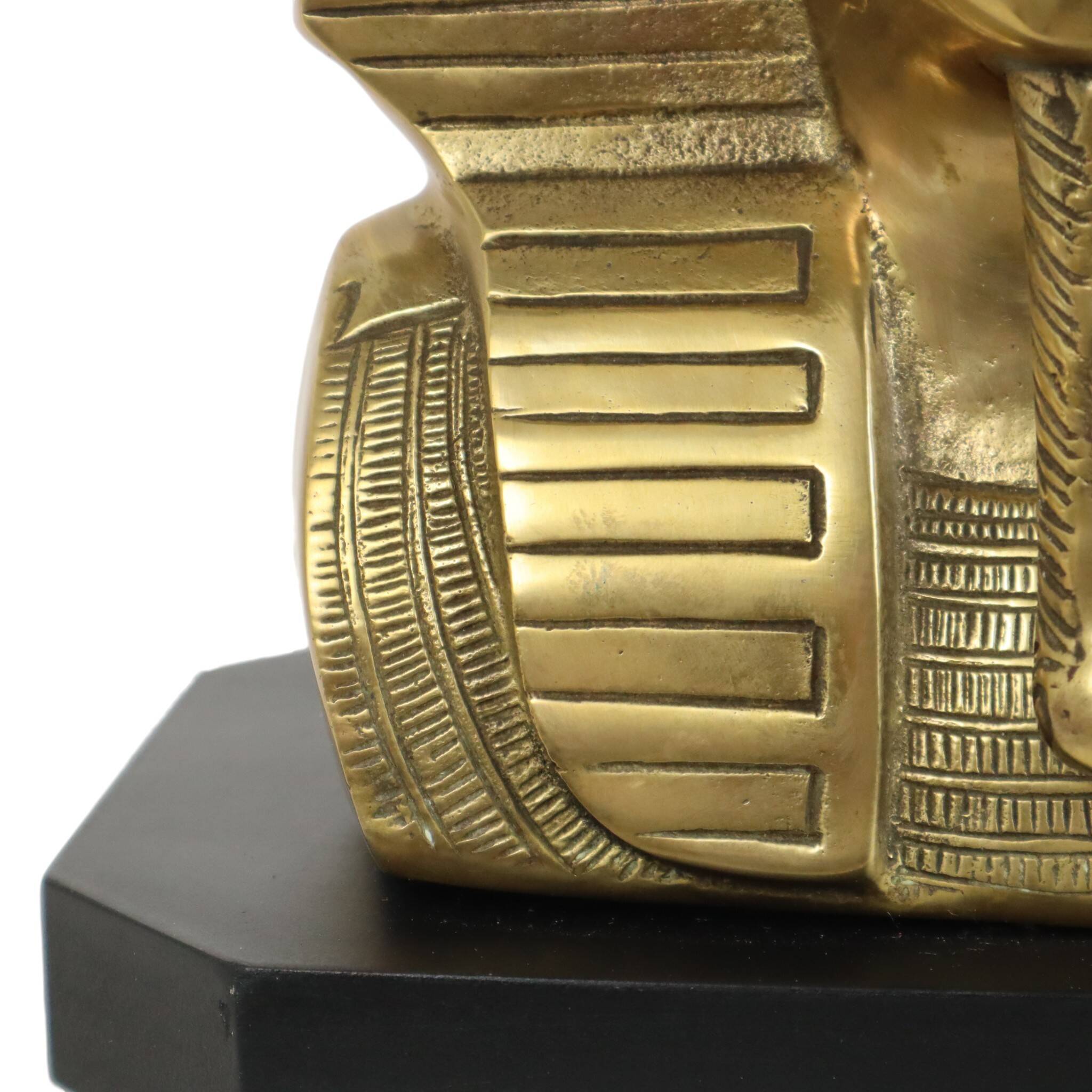 Vintage Brass Pharaoh Table Lamp Hollywood Regency 56cm