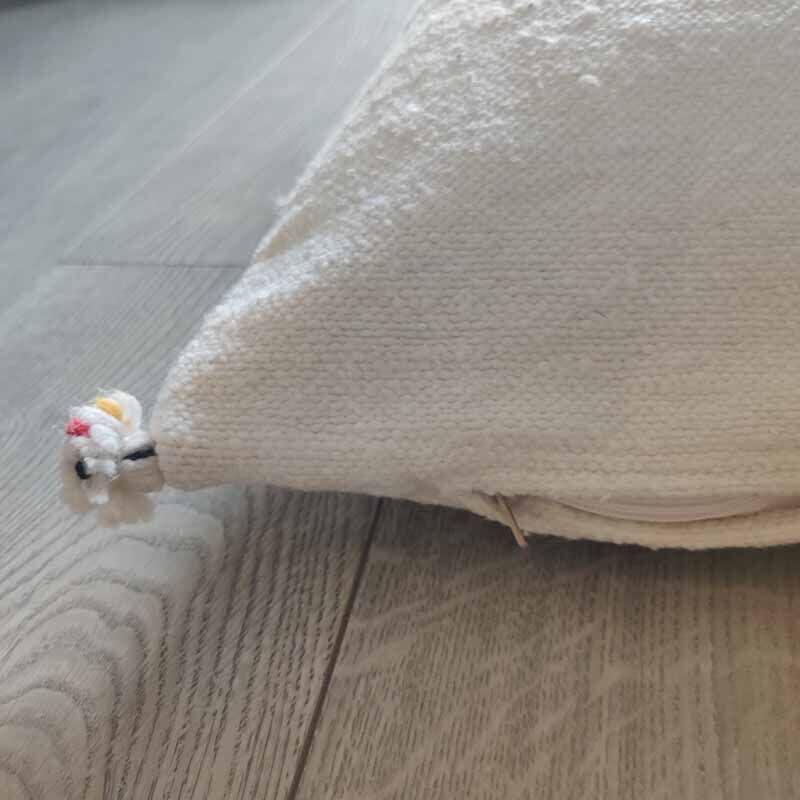 White Moroccan cotton cushion