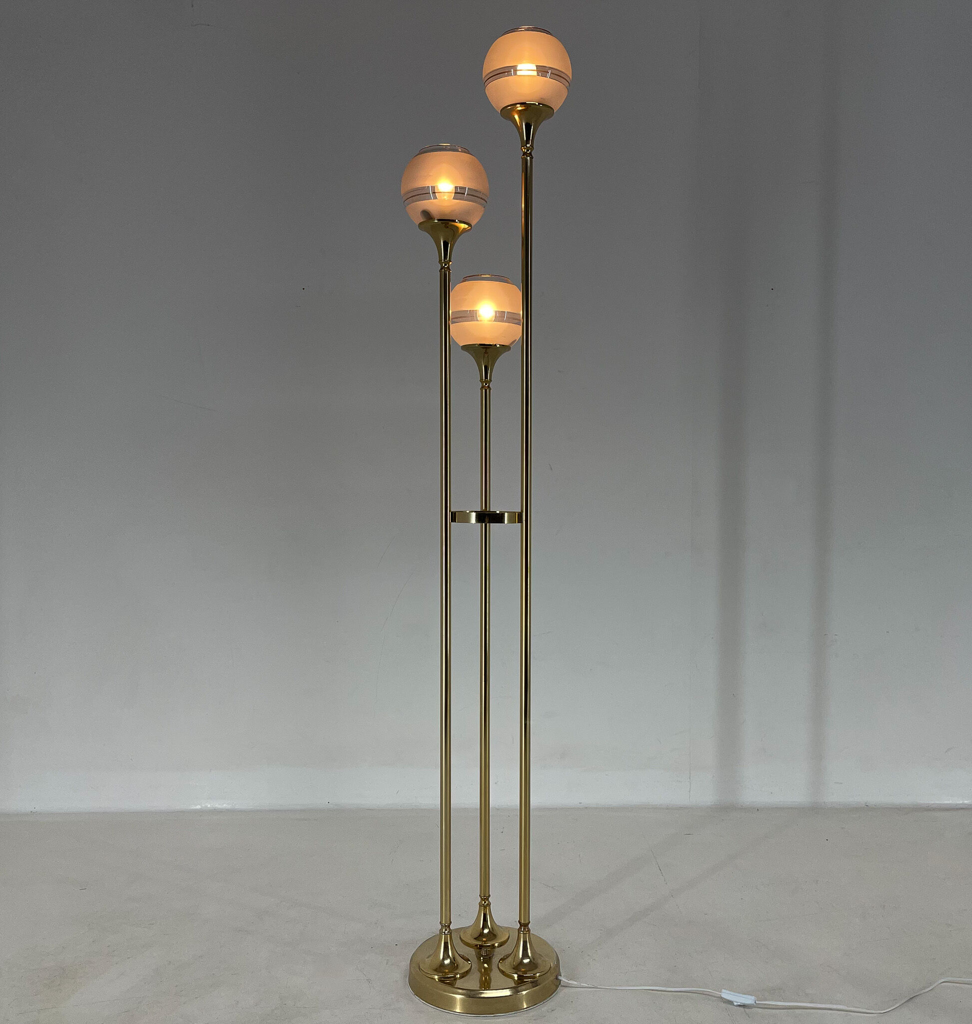 1970's italian metal & glass floor lamp