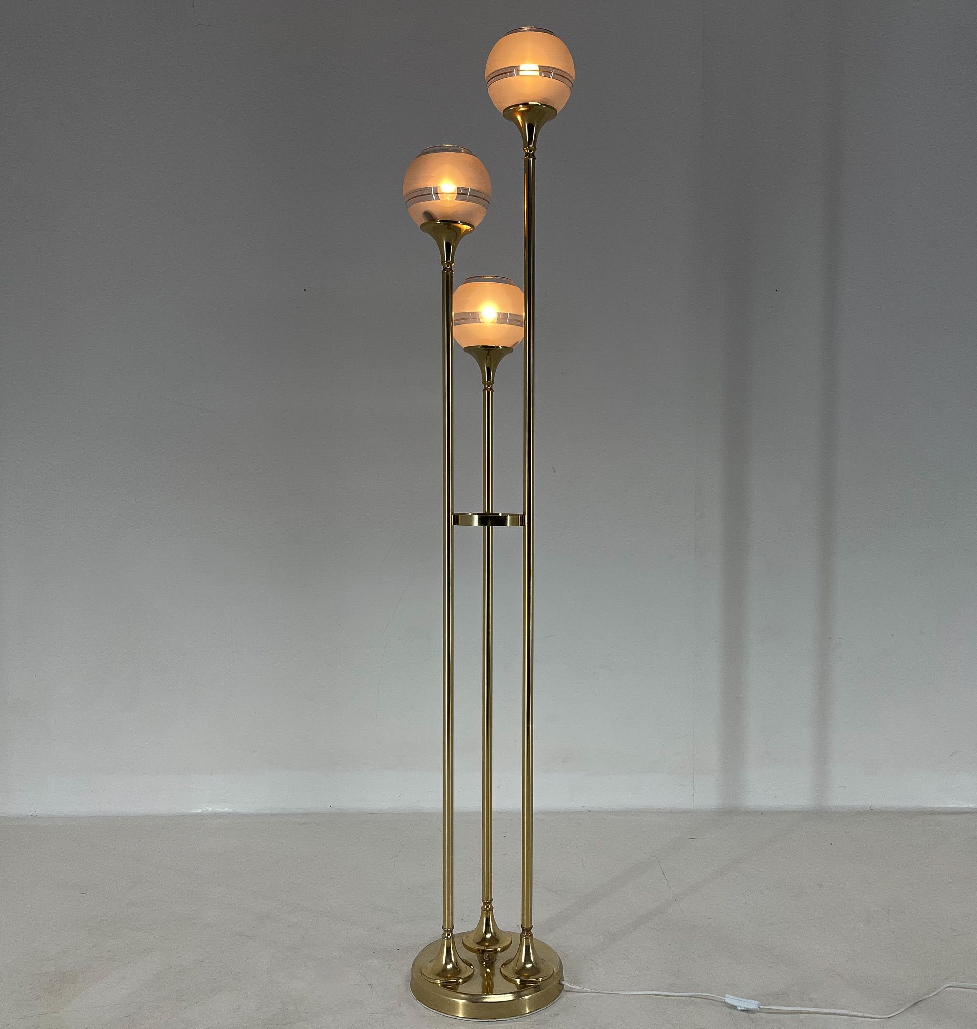 1970's italian metal & glass floor lamp