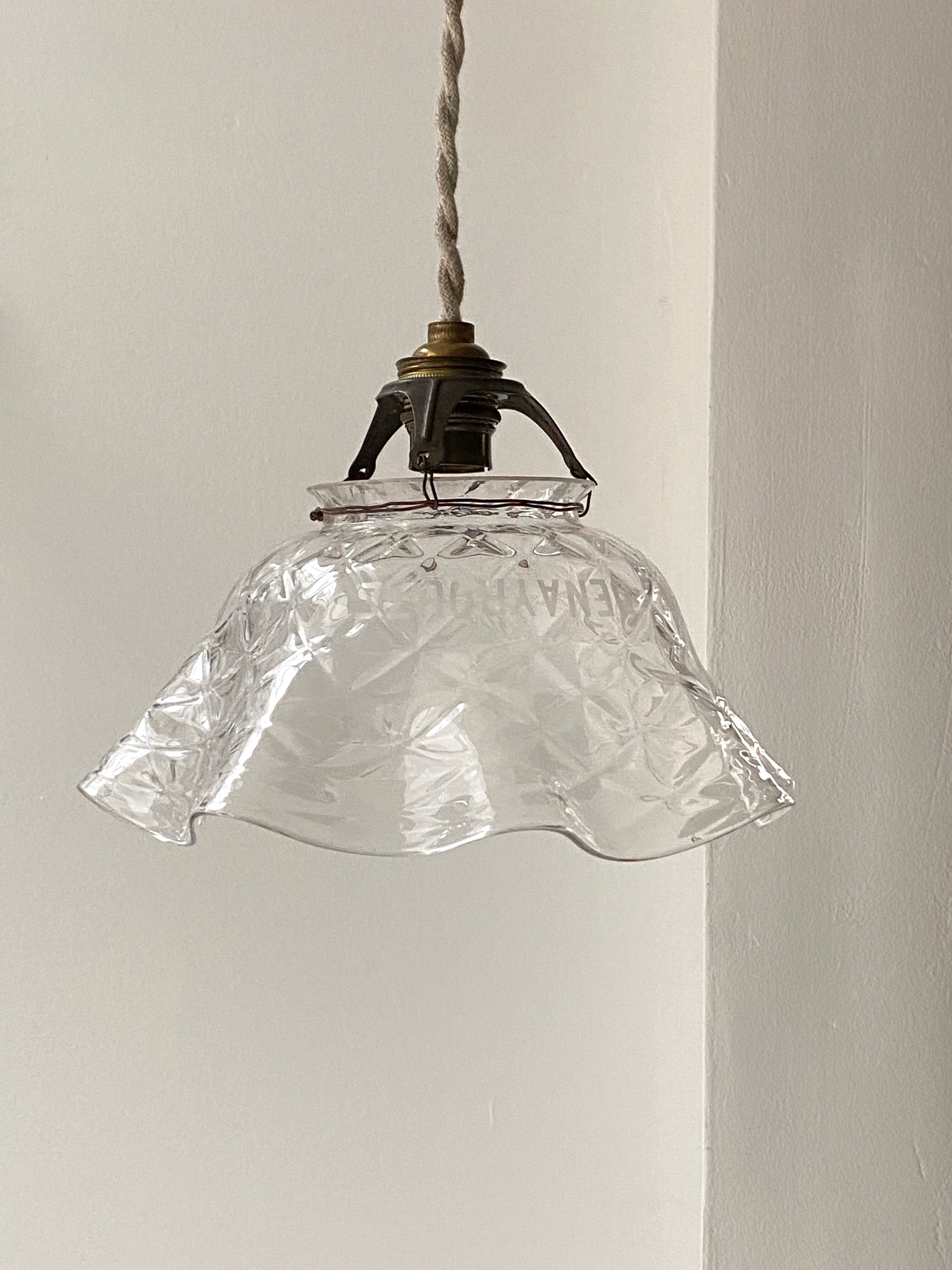 Antique glass suspension, Denayrouze lighting