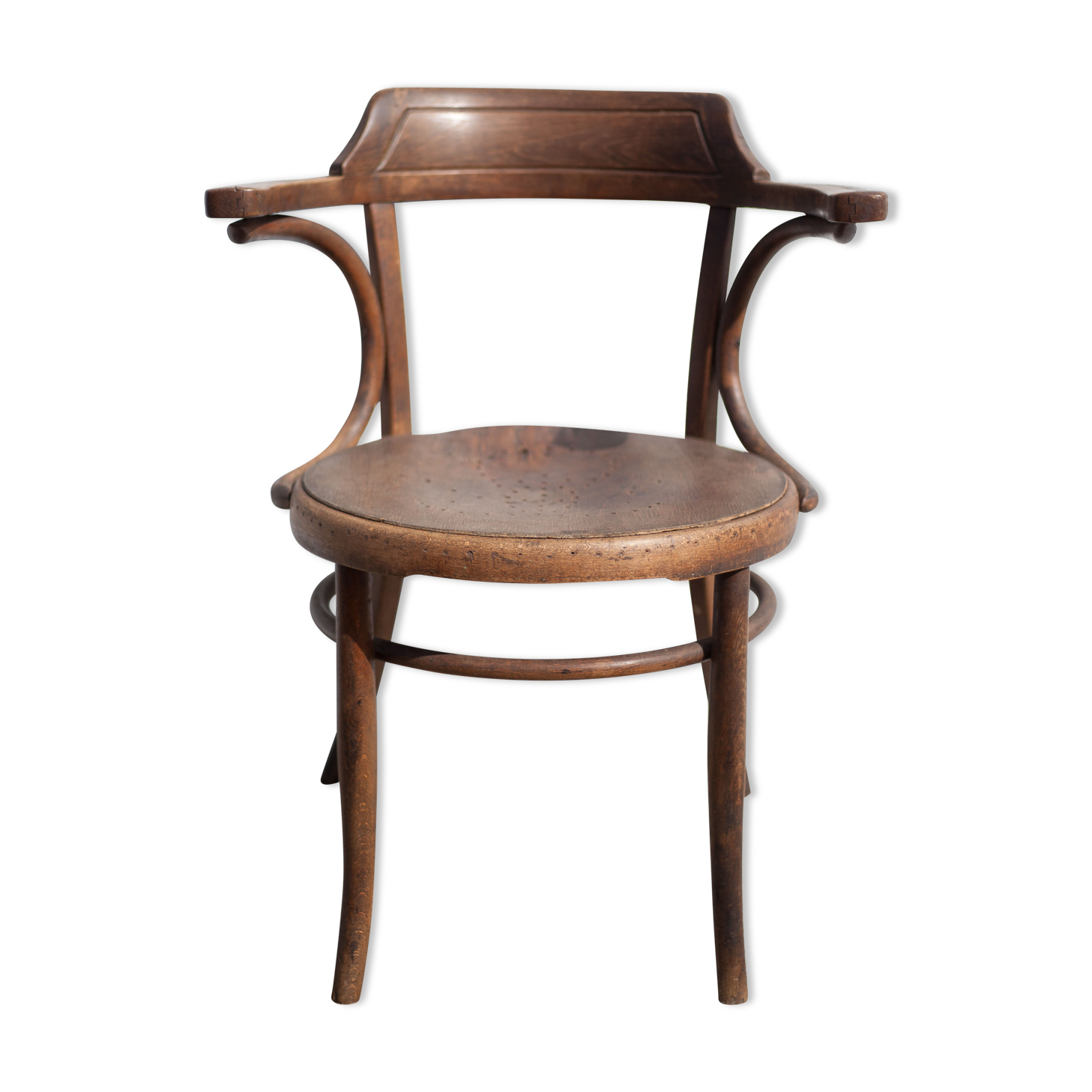 Curved wooden armchair Mundus vienna Austria, curved wooden chair, living room, bookcase, 20's