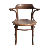 Curved wooden armchair Mundus vienna Austria, curved wooden chair, living room, bookcase, 20's