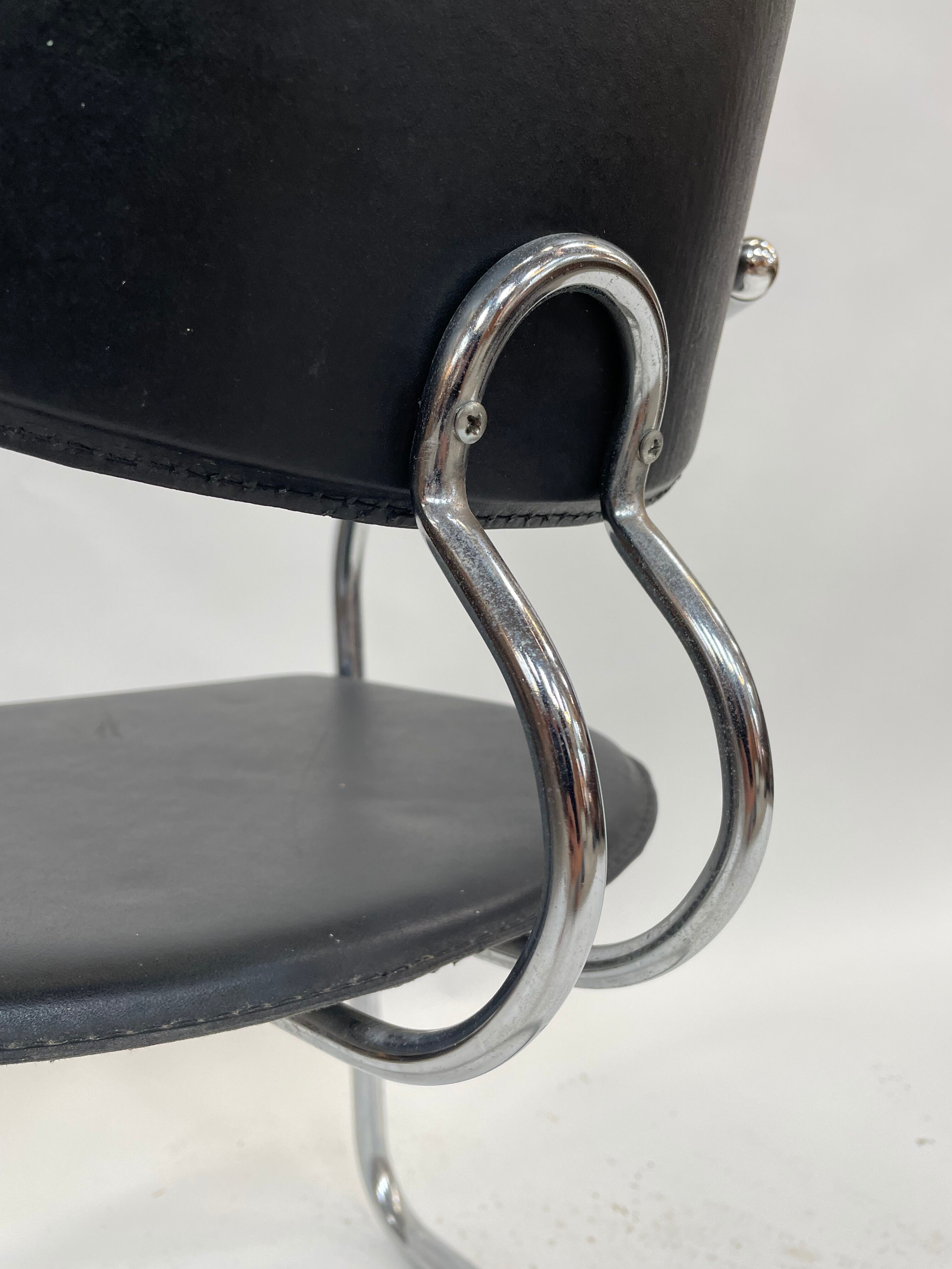 Vintage dining chair effezeta made in Italy design chrome