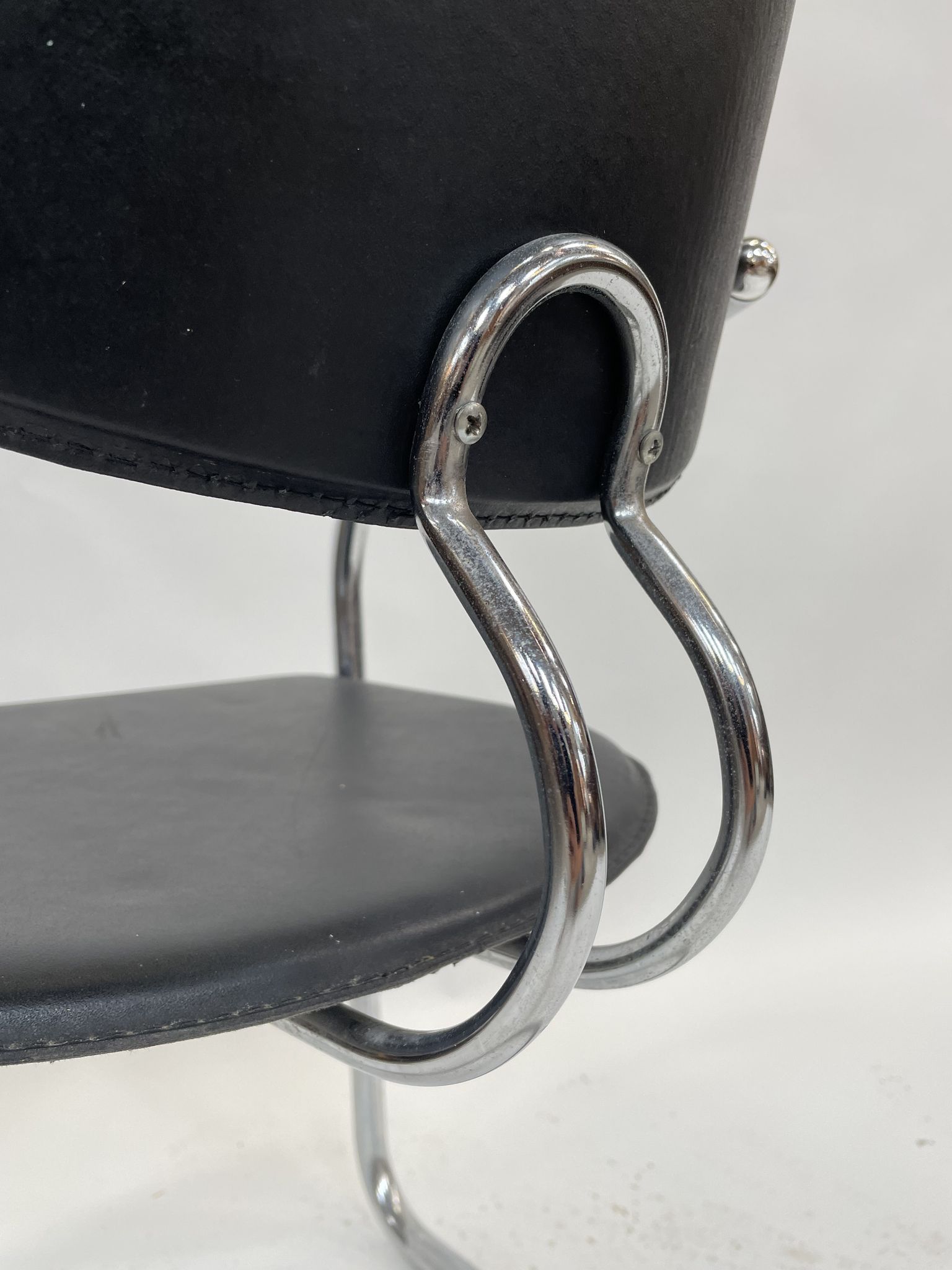 Vintage dining chair effezeta made in Italy design chrome