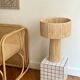Minimalist raffia bedside table lamp