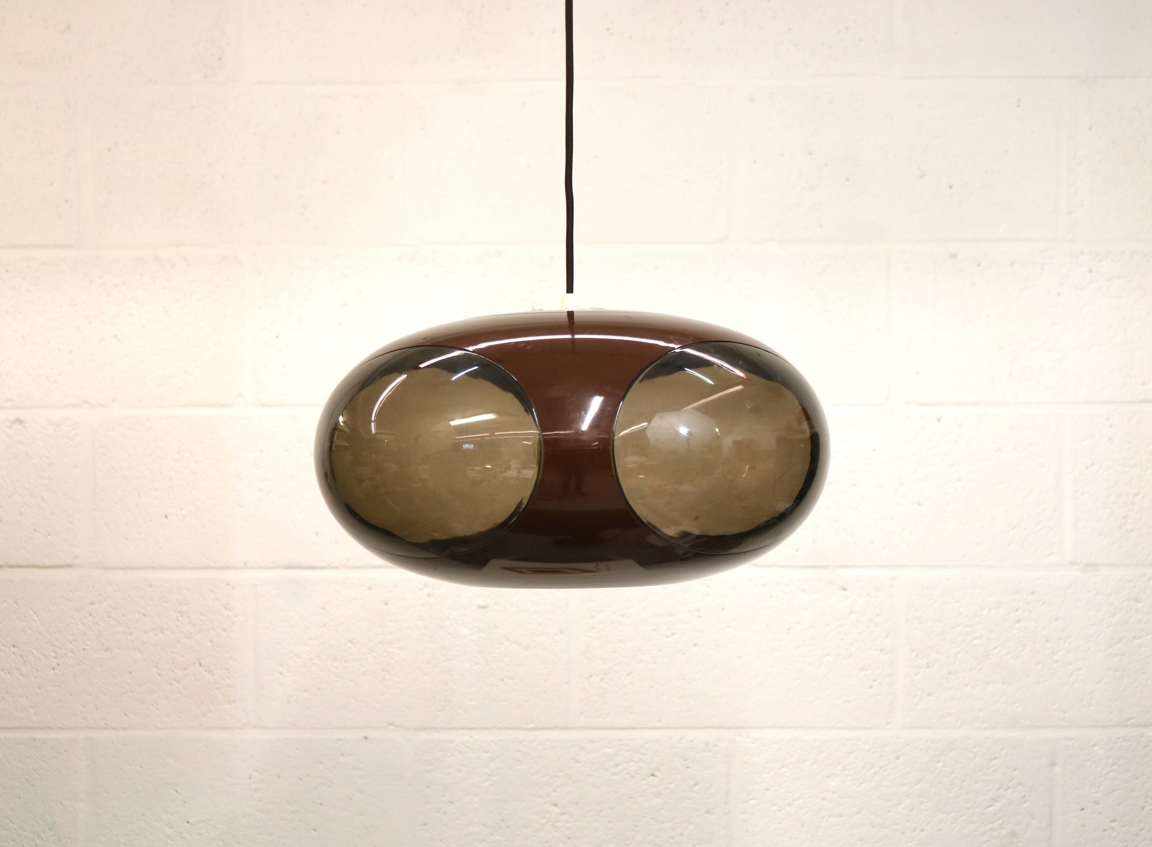 Space age bug eye ufo lamp *** Massive Belgium *** chocolat brown colour **
