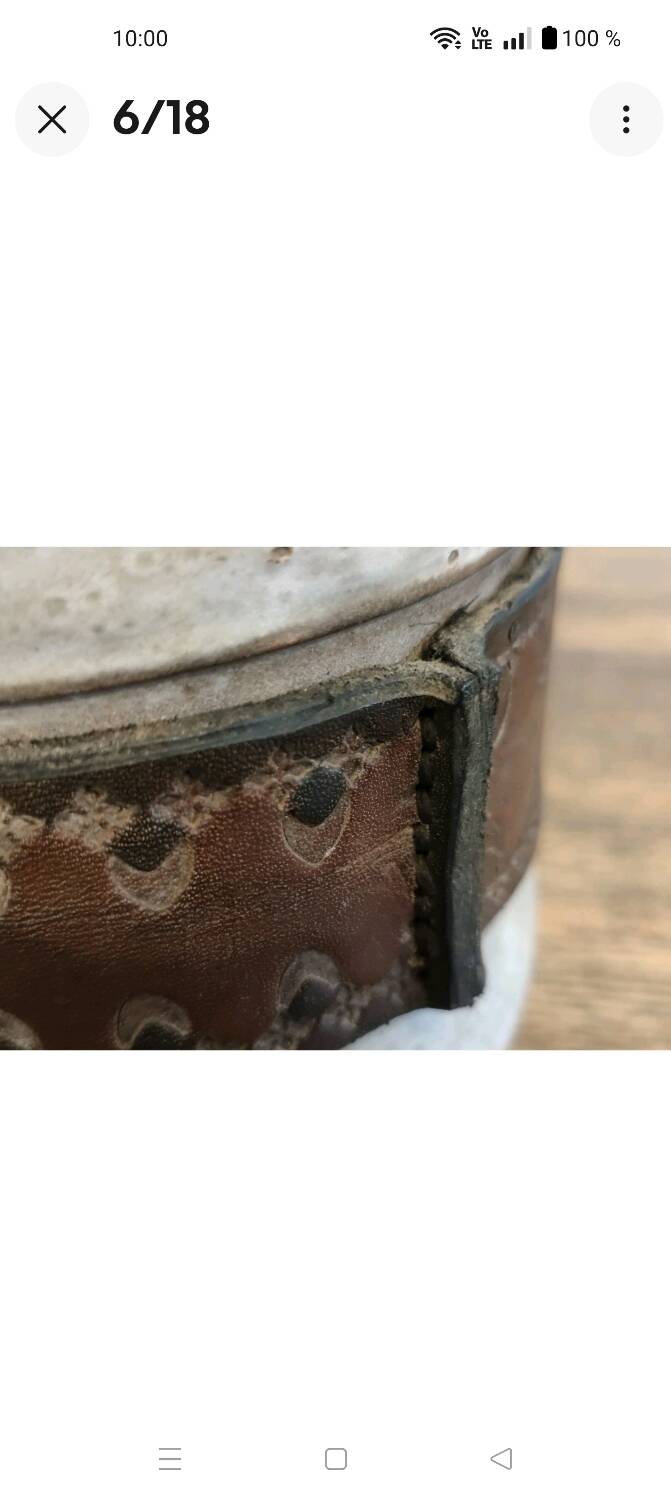 Alexandre Kostanda Rare Ceramic Leather-Rigged Lamp Base 1960