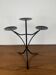 Chandelier en fer forgé , peint en noir, pour 3 bougies
