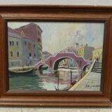 Tableau de Paul Jouvet des année 1950 "Pont de Venise"