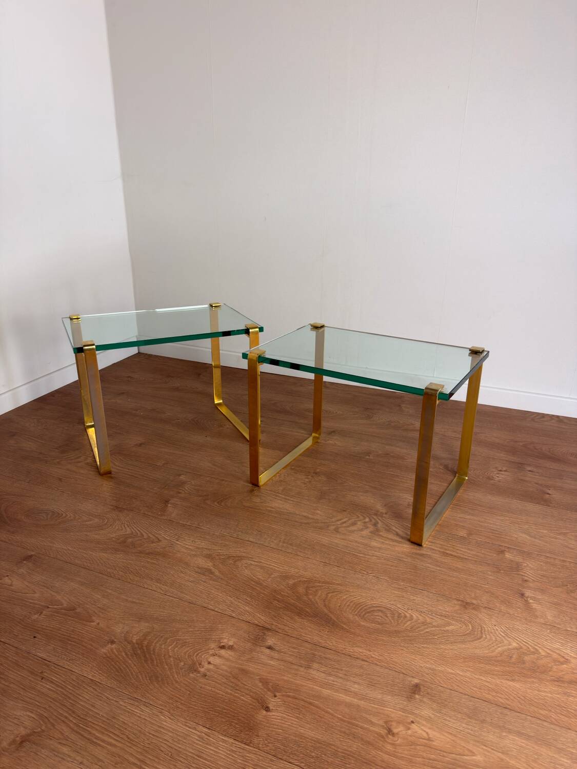 Pair of vintage gilt coffee tables by Friedrich Wilhelm Möller, 1970s