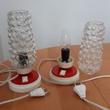 Bedside glass bubbles lamps 1960-1970s