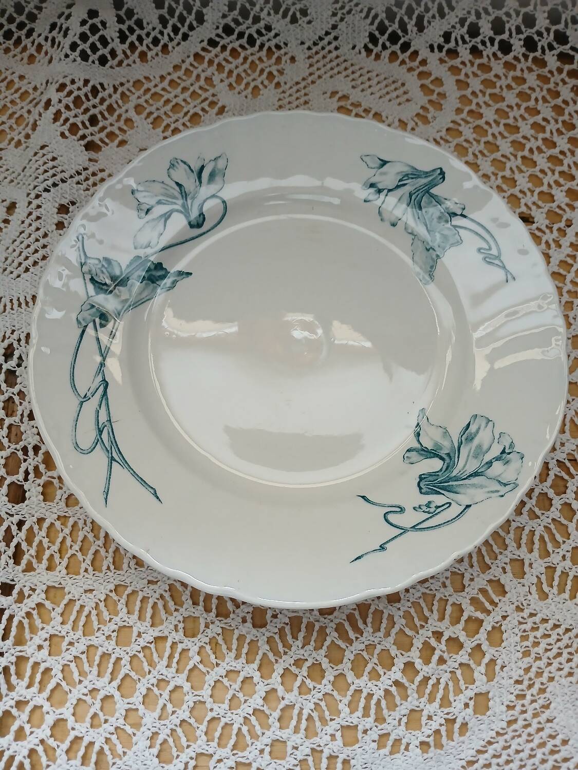 2 antique ironstone compote dishes