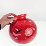 Vintage red glass ball vase