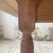 Table de ferme noyer plateau pivotable à allonges