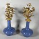 Pair of candelabra with flowers in Louis XV style, Napoleon III period.