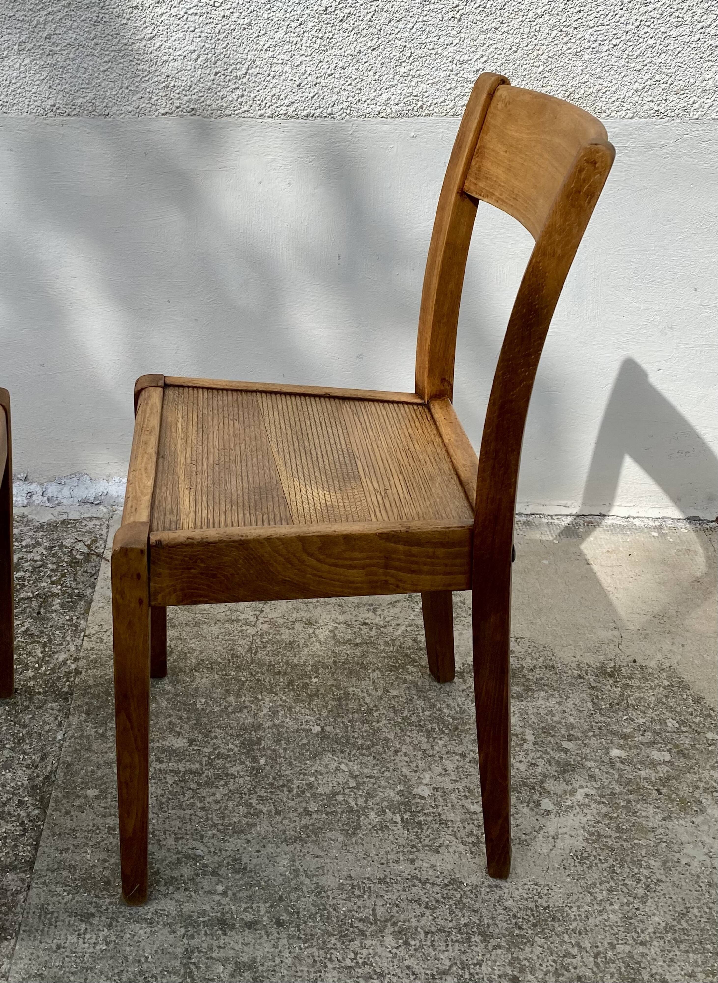 Paire de chaises bistro reconstruction vintage 1940