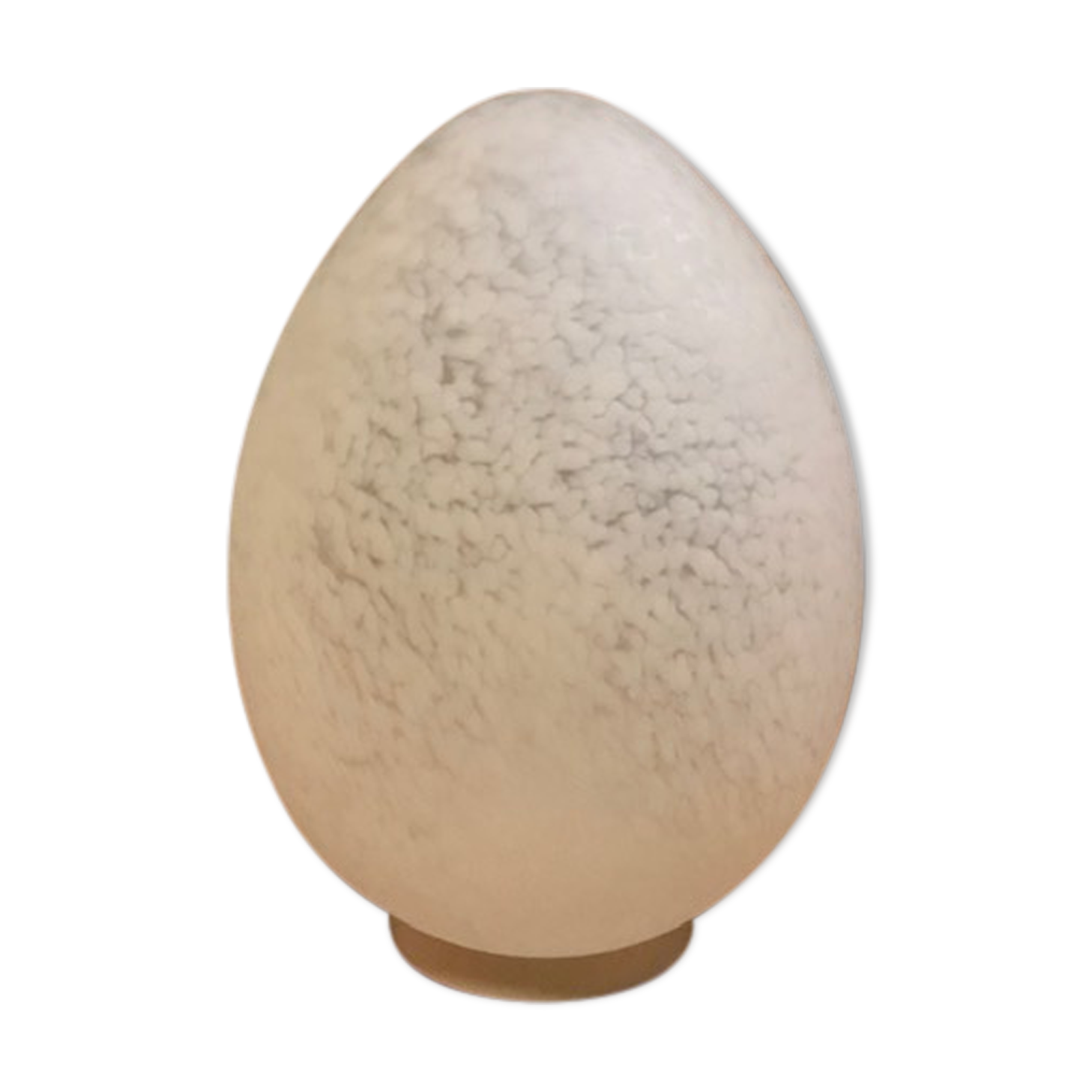 Egg lamp speckled white glass