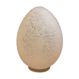 Egg lamp speckled white glass