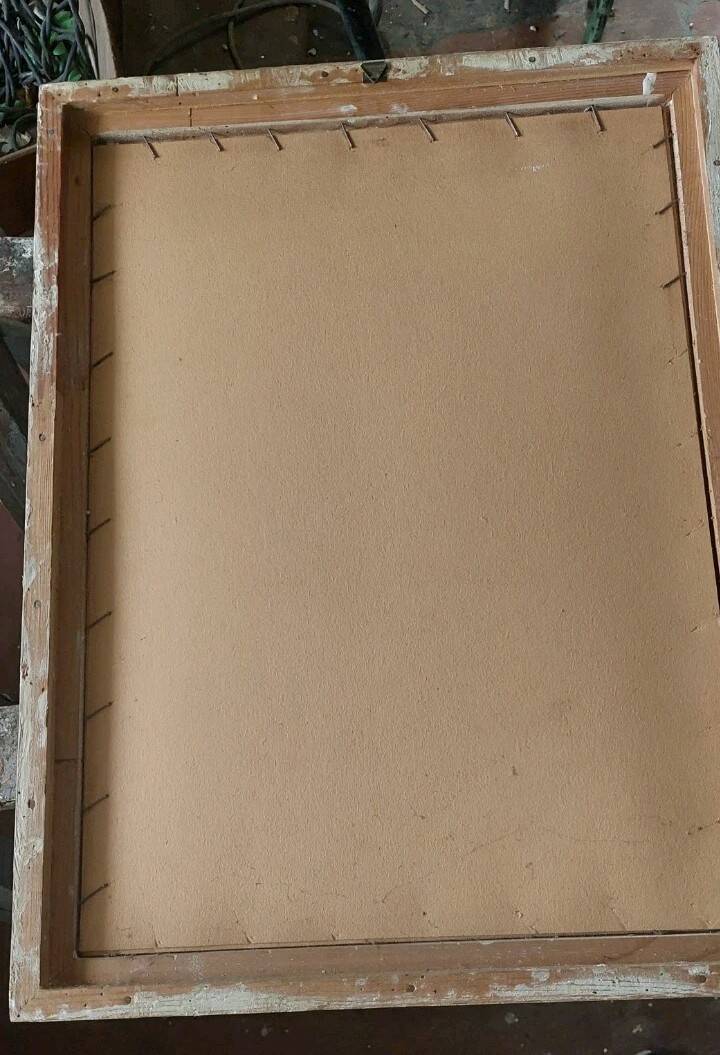 Oil painting on panel early 1900 landscape impressionist frame