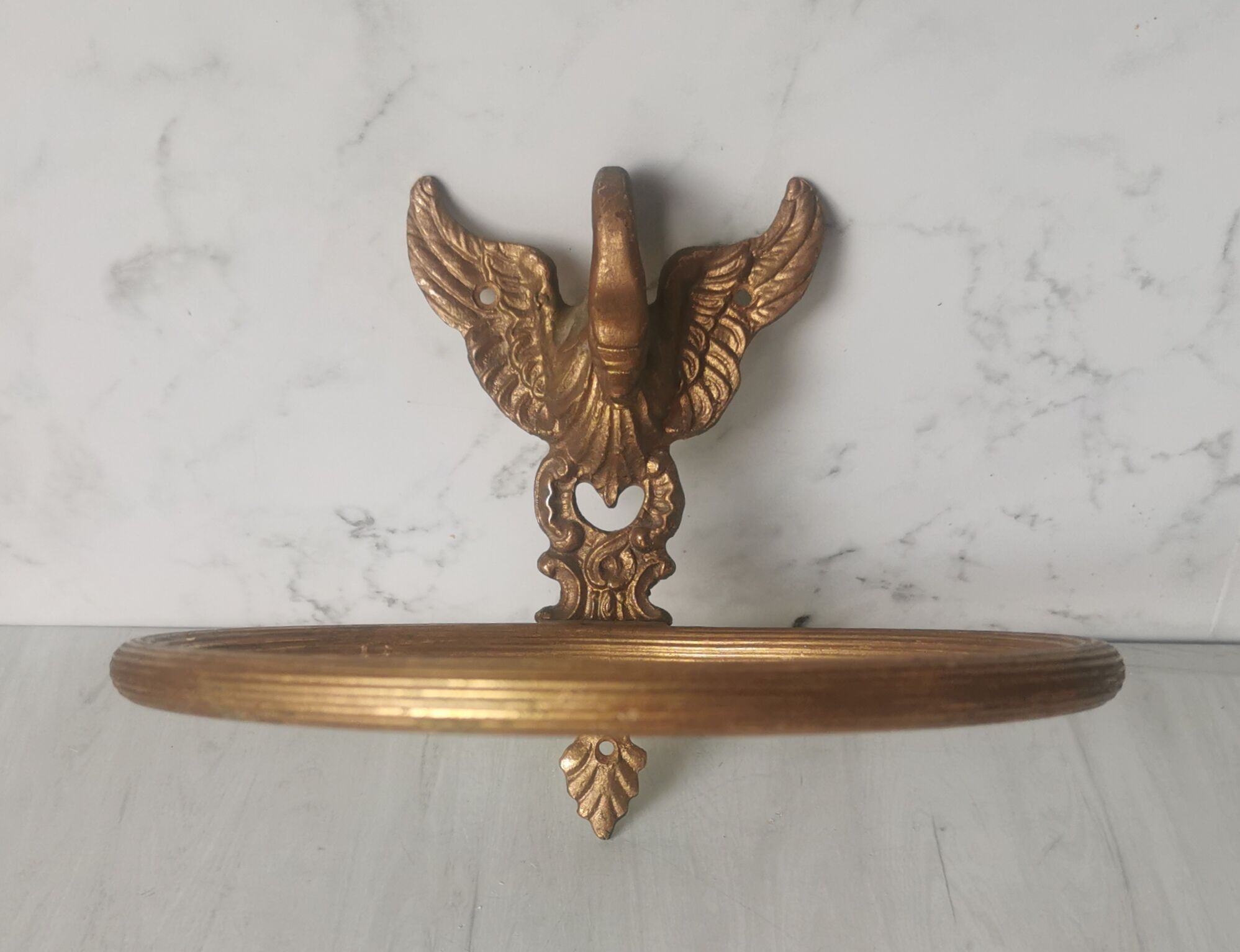 Brass swan head towel rack