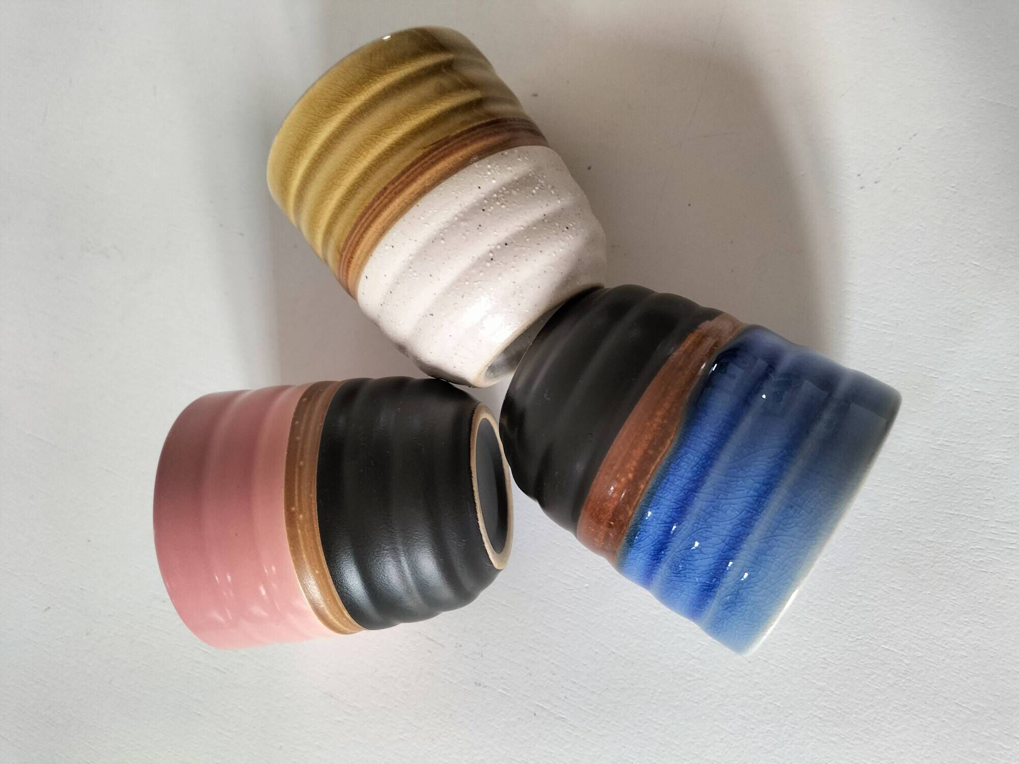 Ceramic cup trio