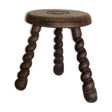 Tabouret tripode bois