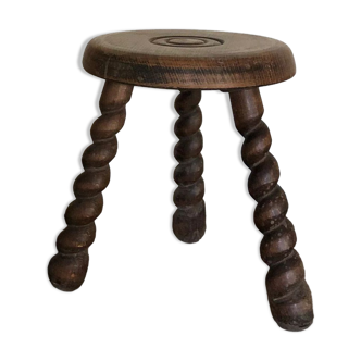 Tabouret tripode bois