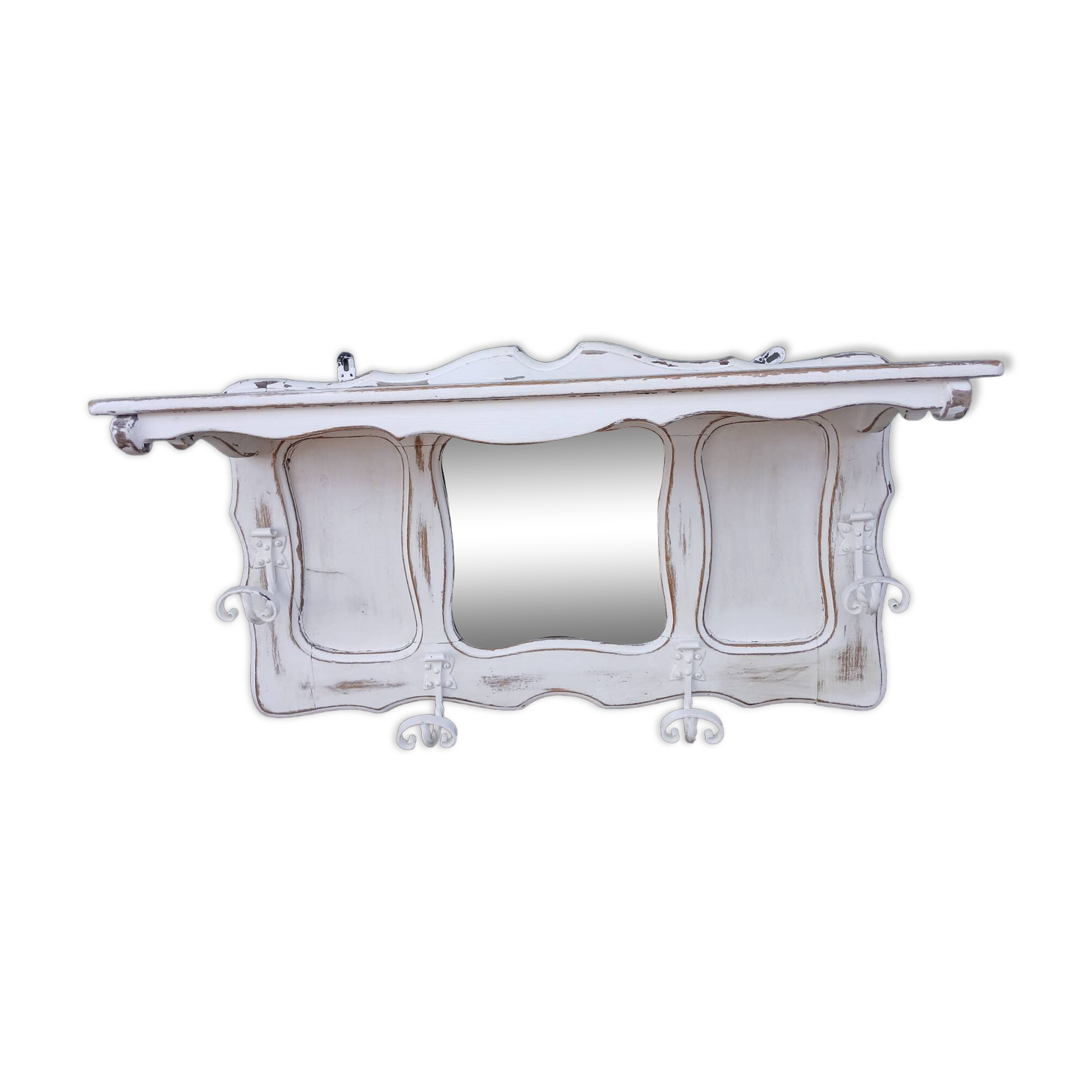 Vintage wooden wall coat rack