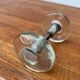 Mid-century modern glass and metal door handle from the space age, Germany, 1960s.