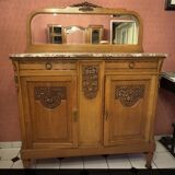 Art Deco sideboard with solid wood mirror and marble top