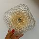 Vintage square globe wall or ceiling light in moulded glass