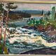 Original Swedish Oil On Panel – “Forsande Vatten” By Paul Sahlin
