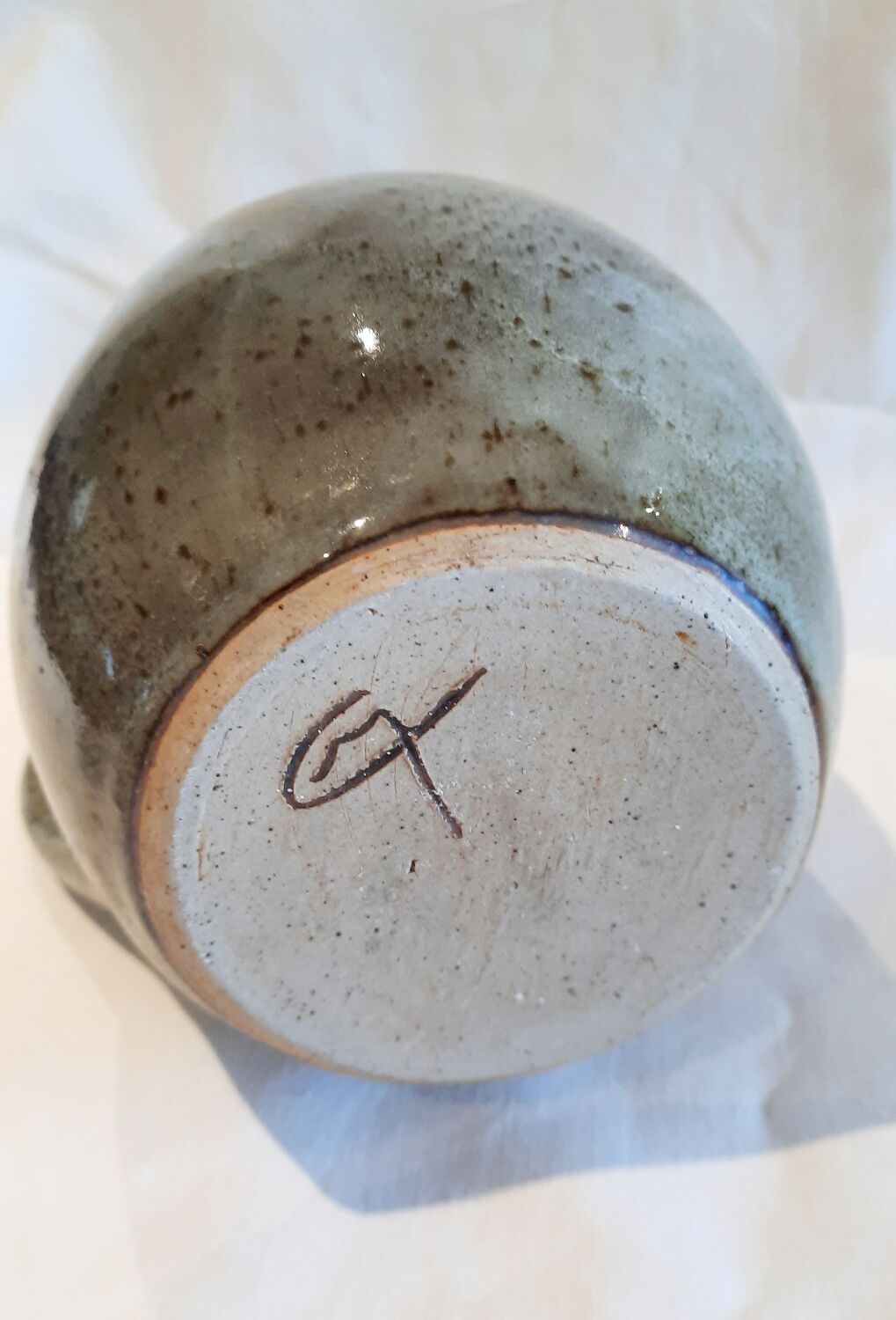 Vintage glazed stoneware pitcher