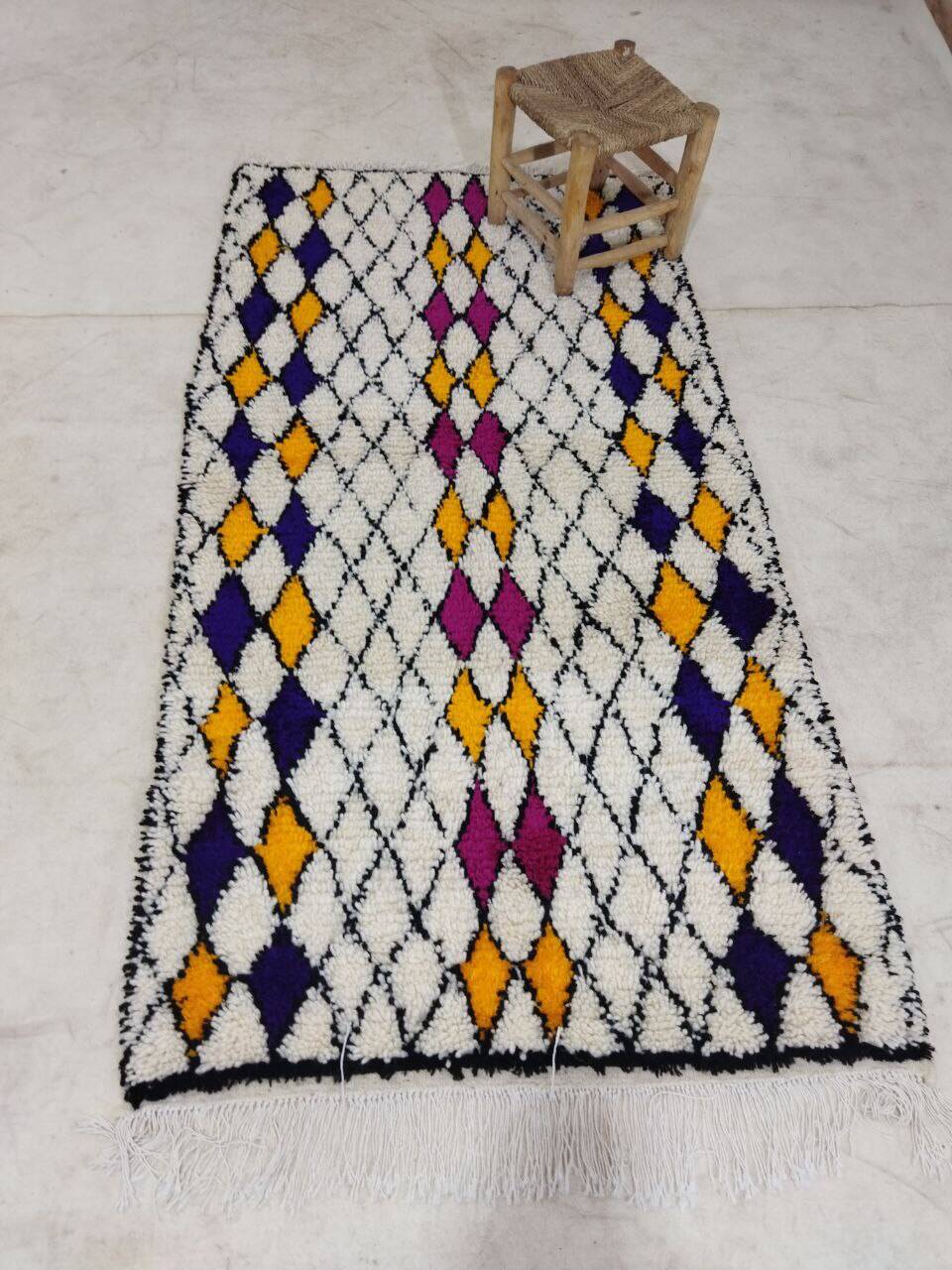 Handmade moroccan berber rug 190 x 100 cm