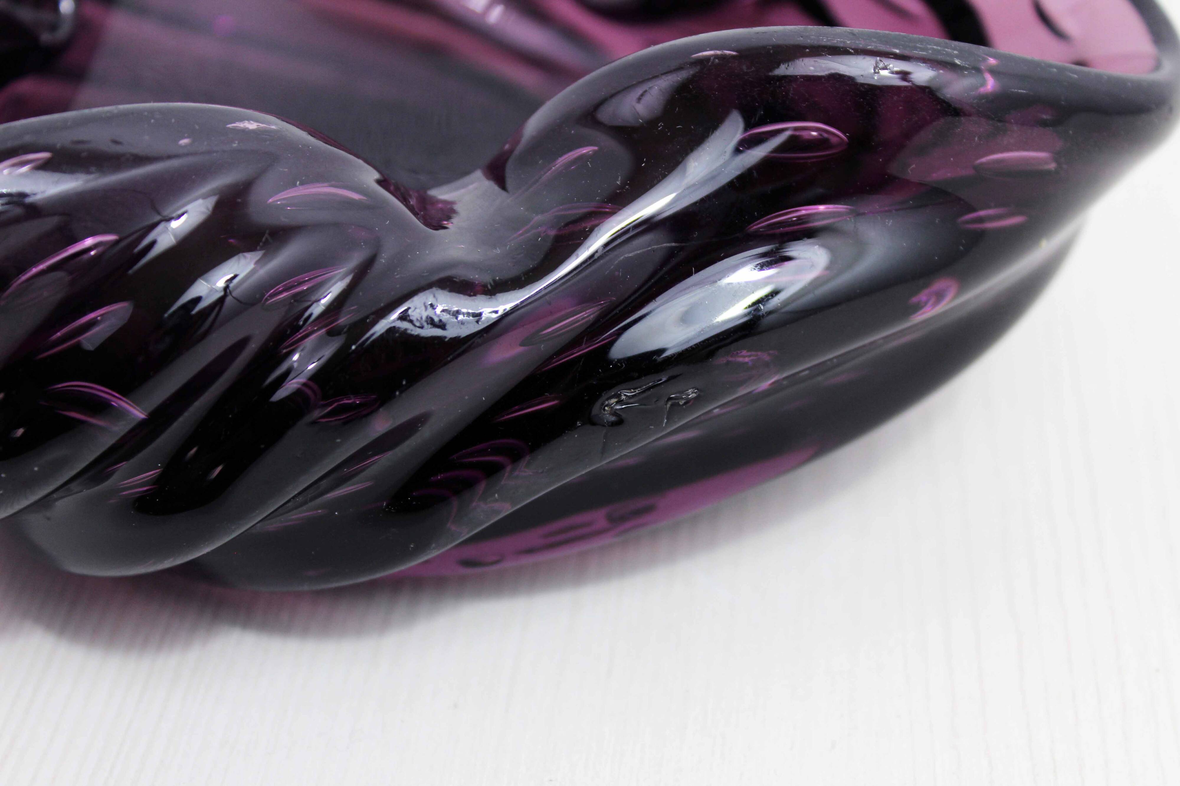 Purple murano glass ashtray