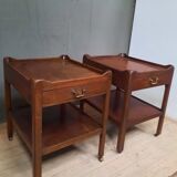 Pair of English mahogany sofa tips