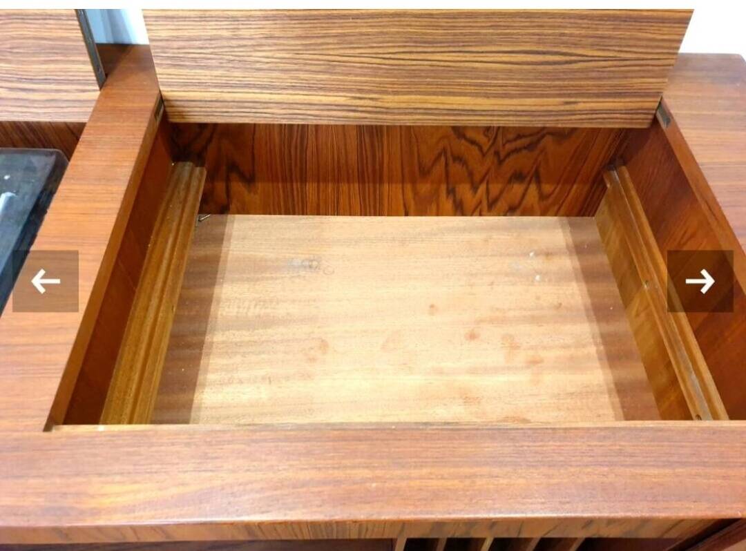 Danish sideboard by Arne Vodder for Sibast Danmark / Hifi music cabinet with Rio rosewood revolving doors