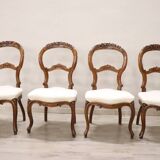 Chaises De Salle à Manger En Noyer, XIXe Siècle