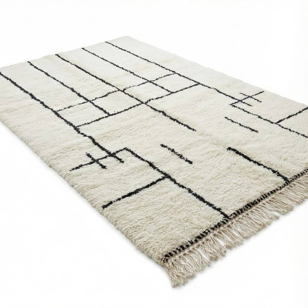 Large graphic Moroccan rug