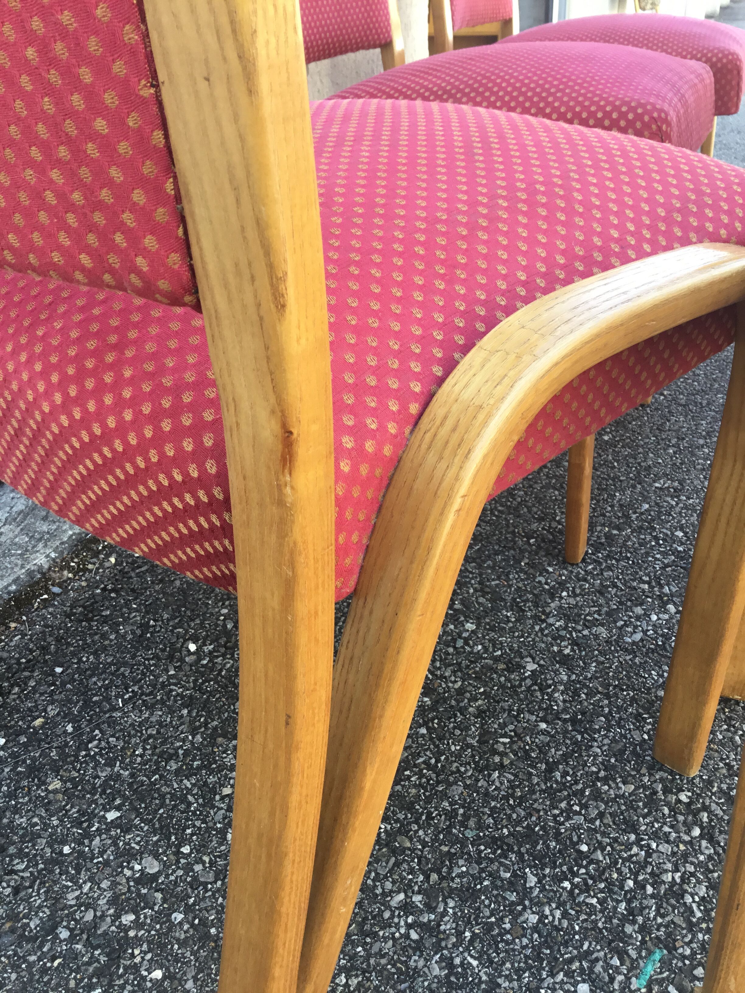 Series of 6 bow wood steiner chairs