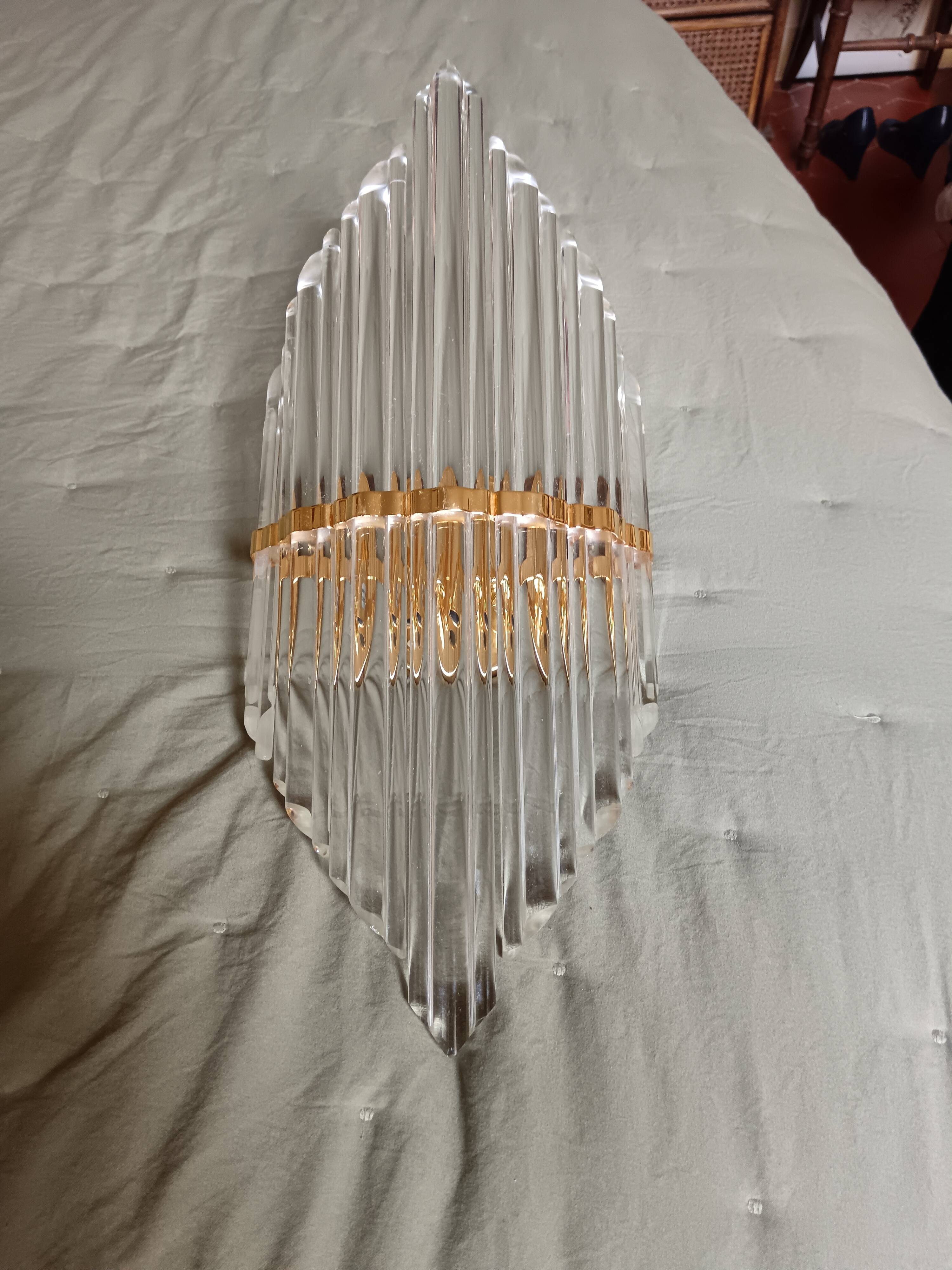 Applique Murale en Verre de Cristal. Style Venini