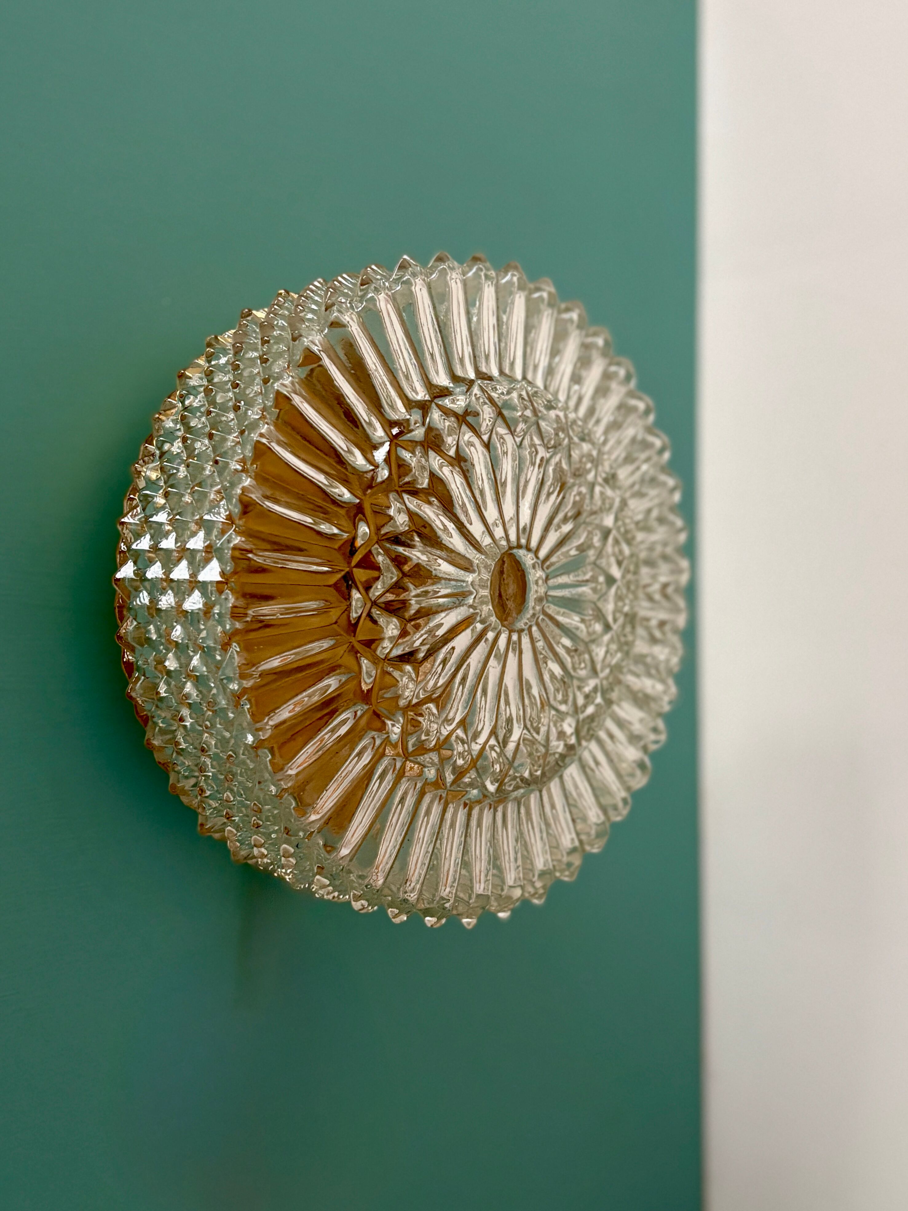 Vintage glass moulded globe wall/ceiling light.
