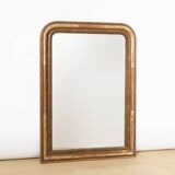 Grand miroir ancien Louis Philippe en or rouge du XIXe siècle