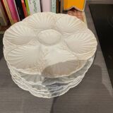Lot de 6 assiettes à huîtres anciennes