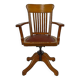American swivel office armchair in oak, with leather seat, USA, Circa 1900